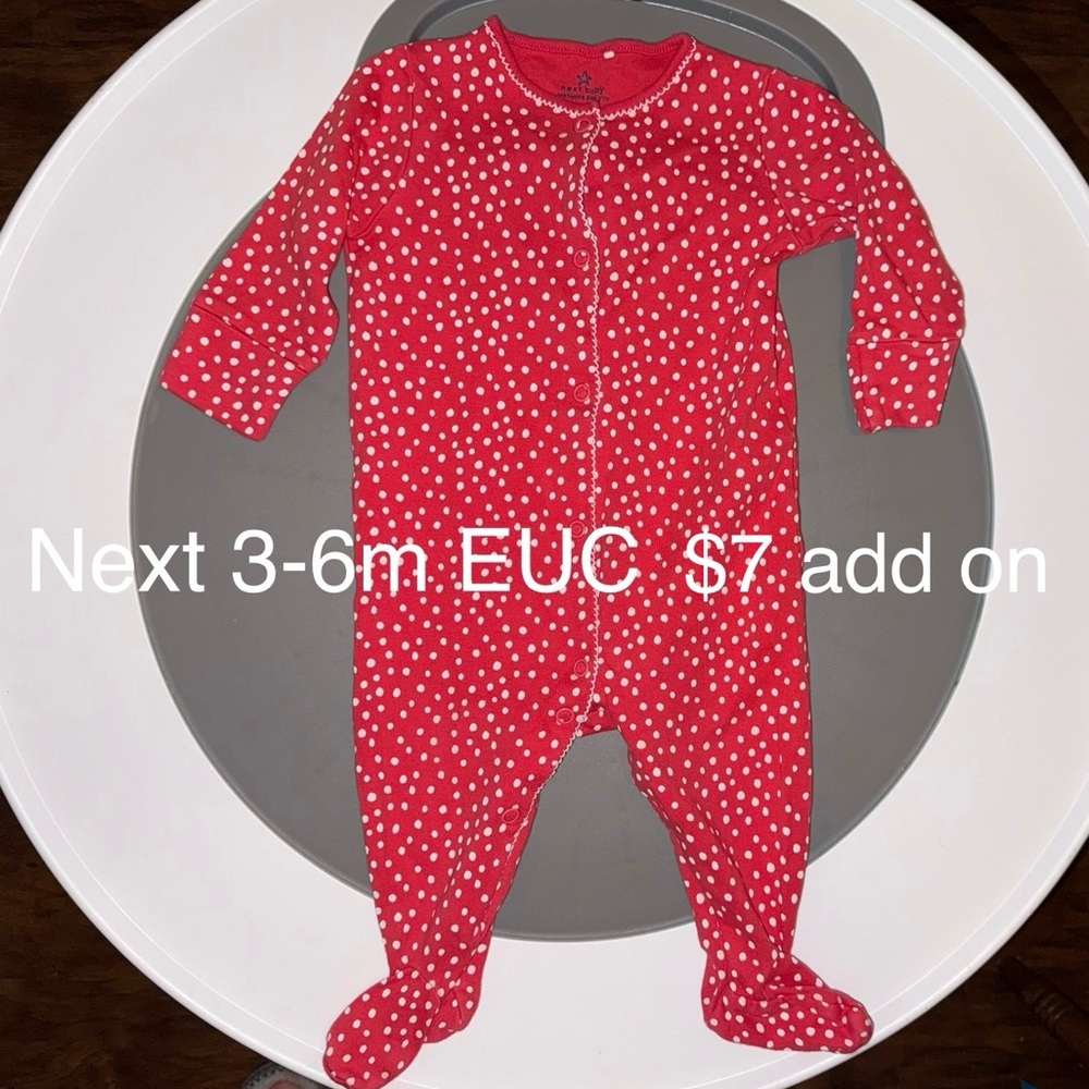 Next Red and White Polka Dot Kids Footie